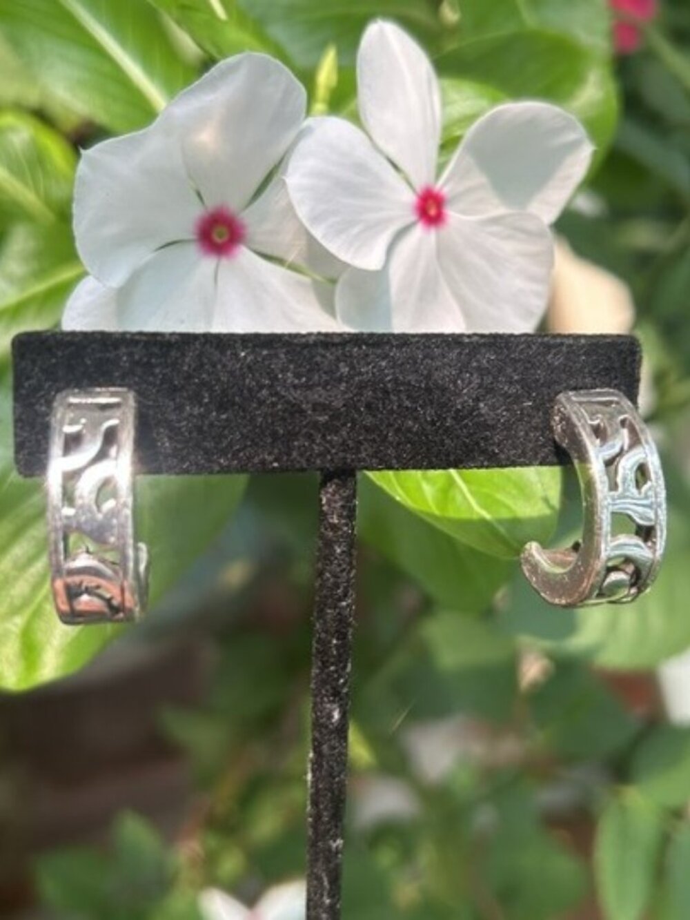 BRIGHTON “Contempo” Silver Open Hoop Chunky EARRINGS